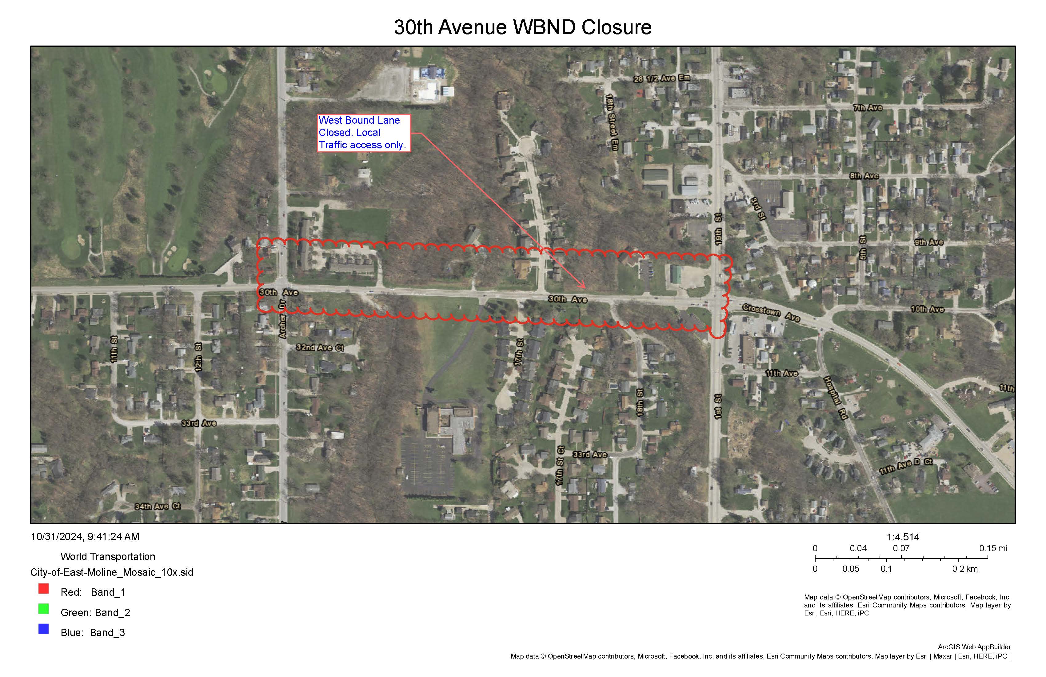 30th Ave Wbnd Closure